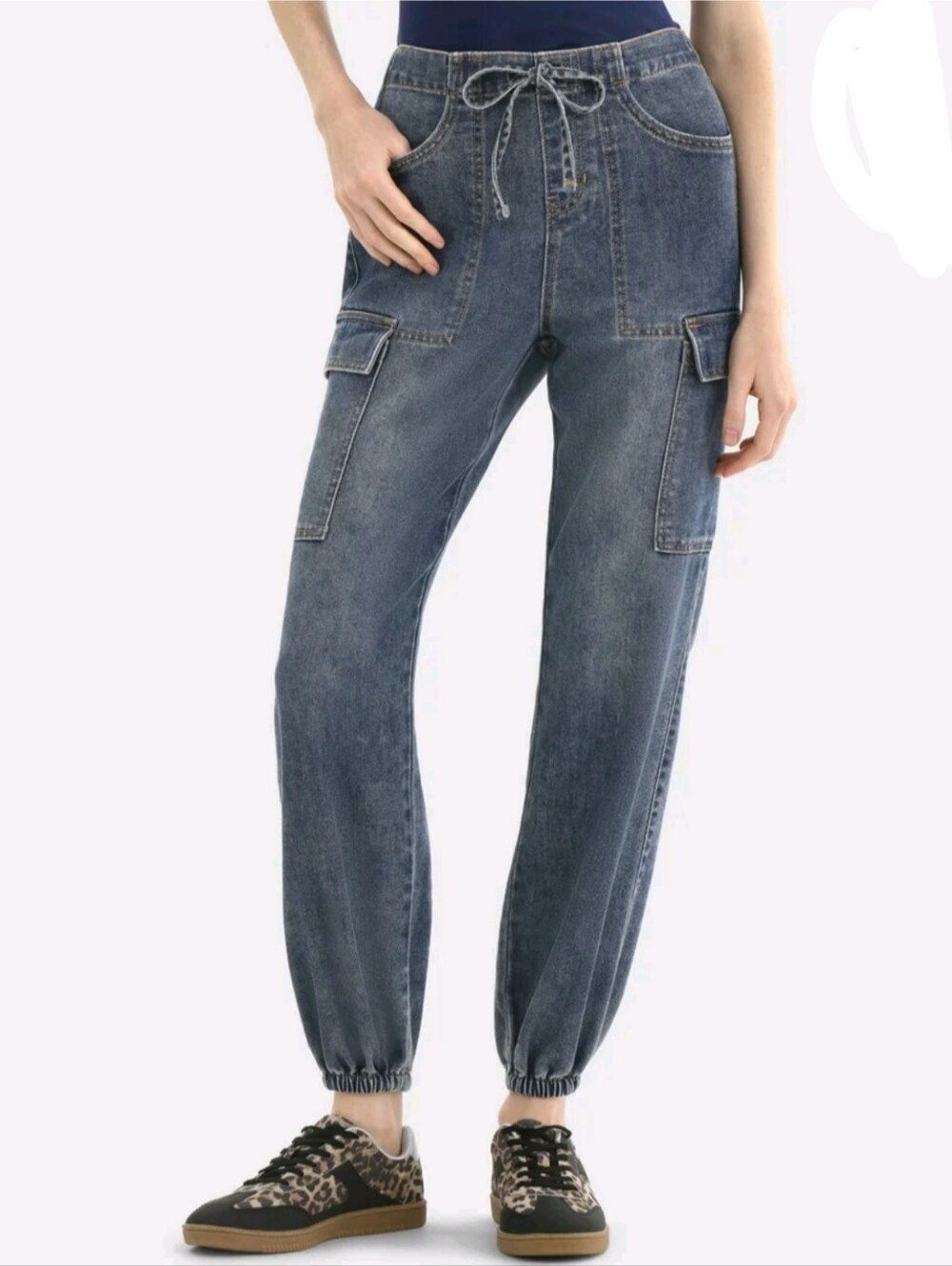 No Boundaries Women's Size XXS (00) Cargo Joggers Pull-On Mid Rise Dark Tint Was